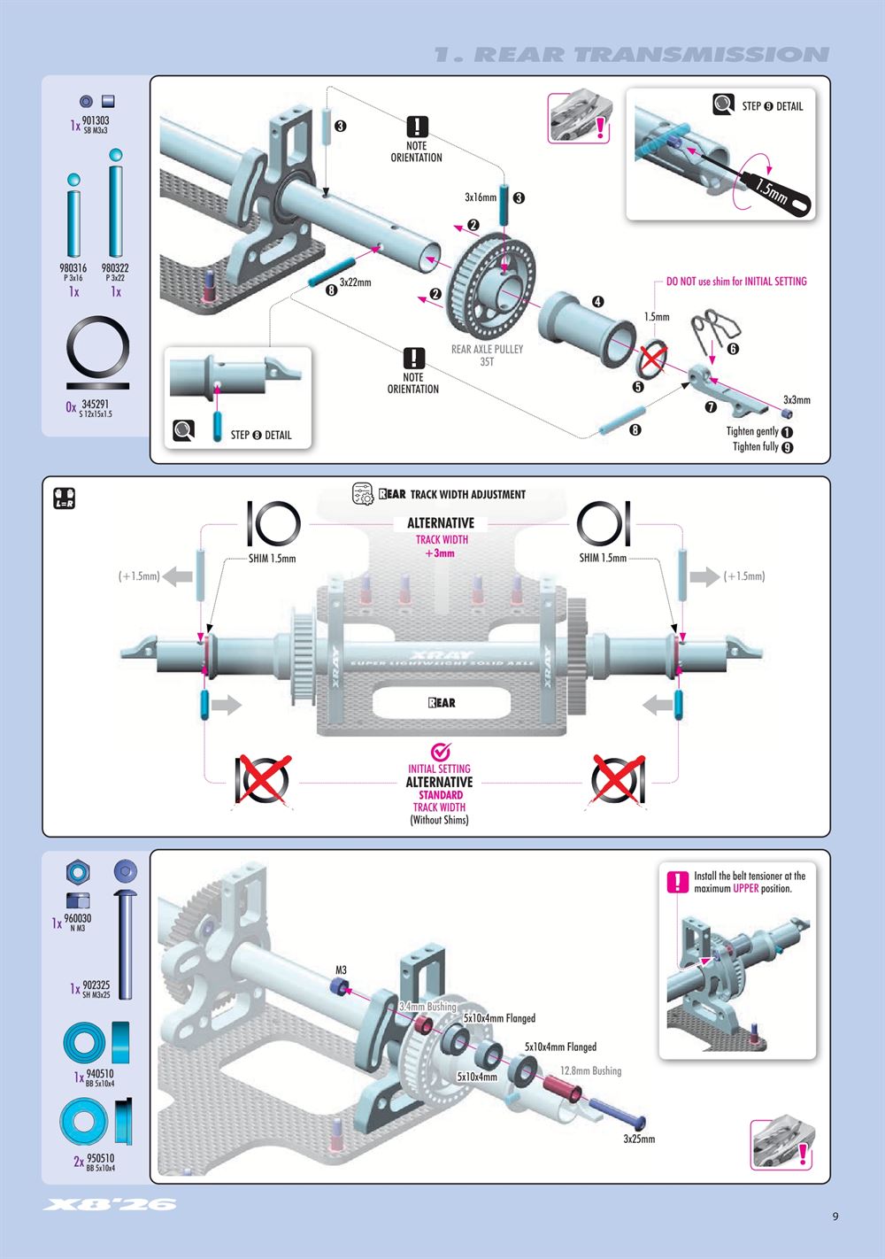 Xray - X8 2026 (X8'26) - Manual - Page 9
