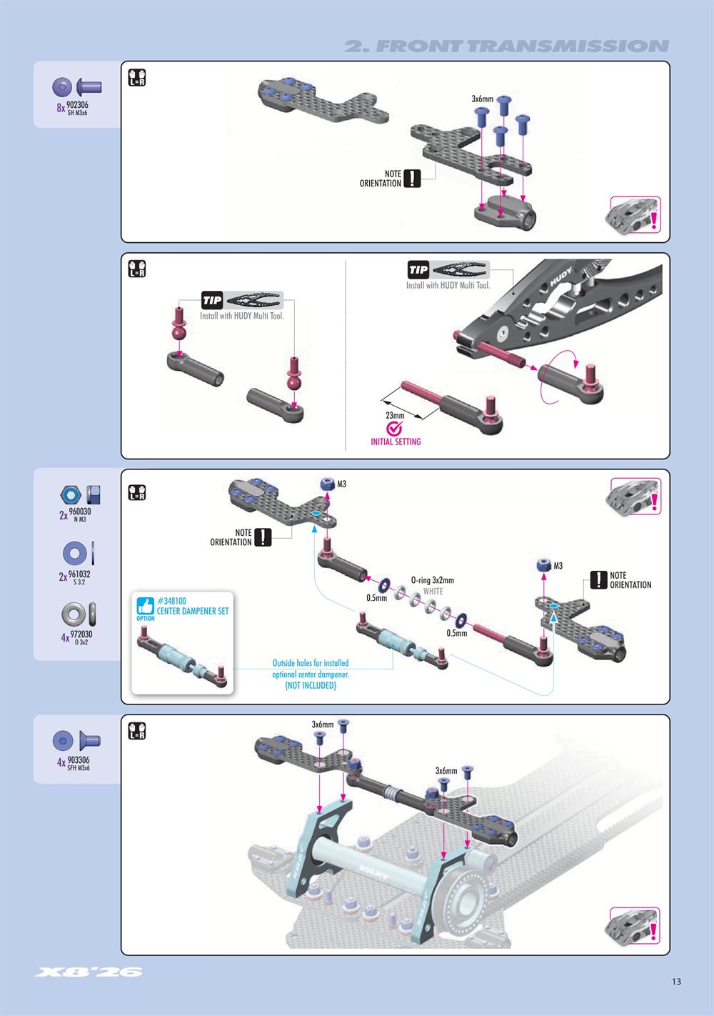 Xray - X8 2026 (X8'26) - Manual - Page 13