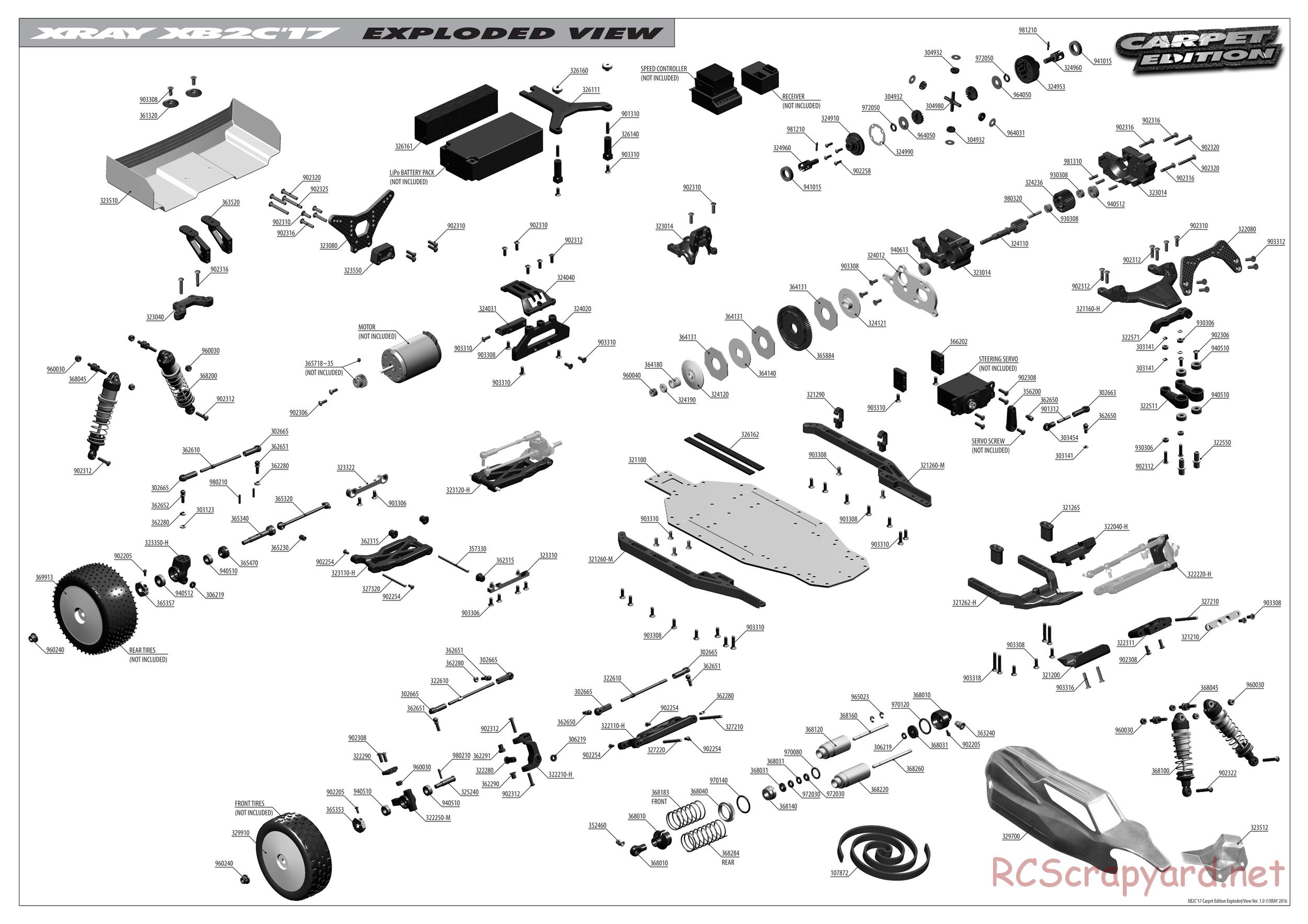 Xray - XB2 2017 (XB2C'17) - Exploded View