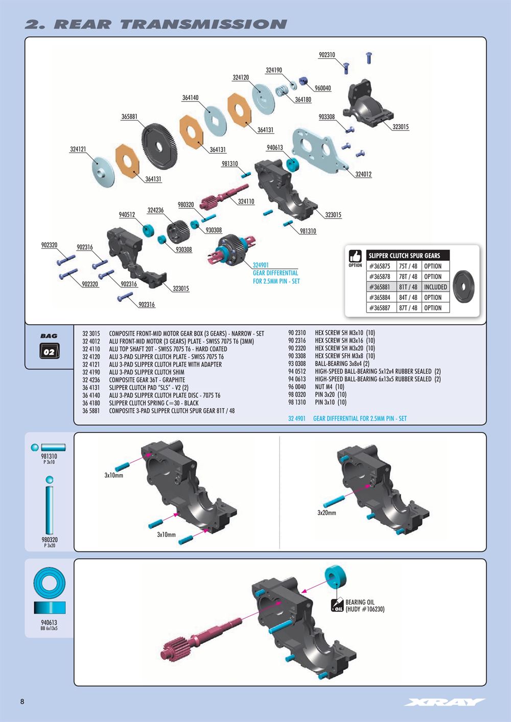 Xray - XB2 2018 (XB2C'18) - Manual - Page 8