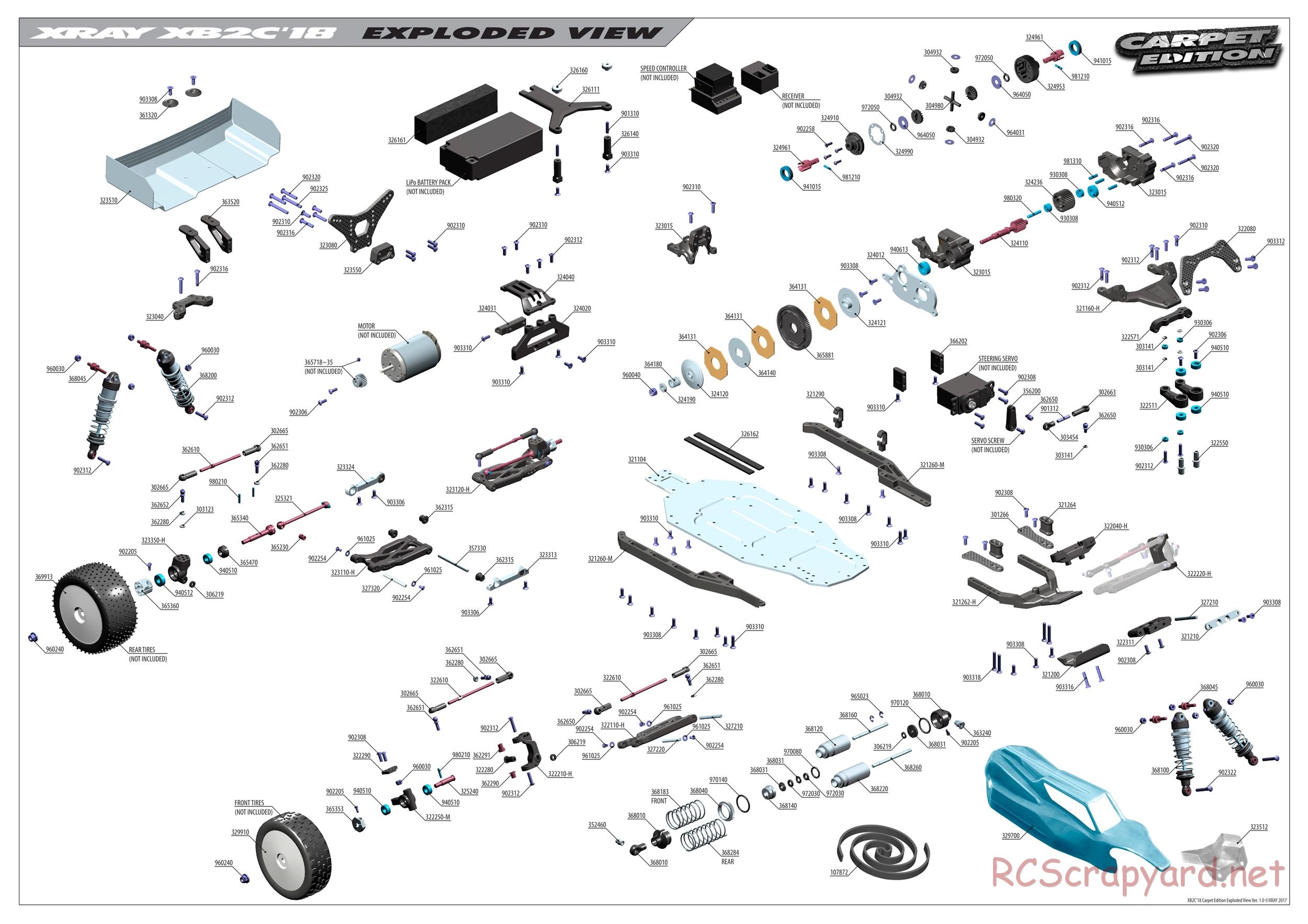 Xray - XB2 2018 (XB2C'18) - Exploded View