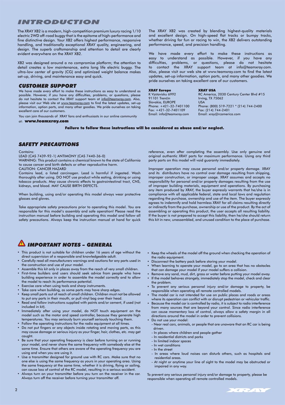 Xray - XB2C 2019 (XB2C'19) - Manual - Page 2