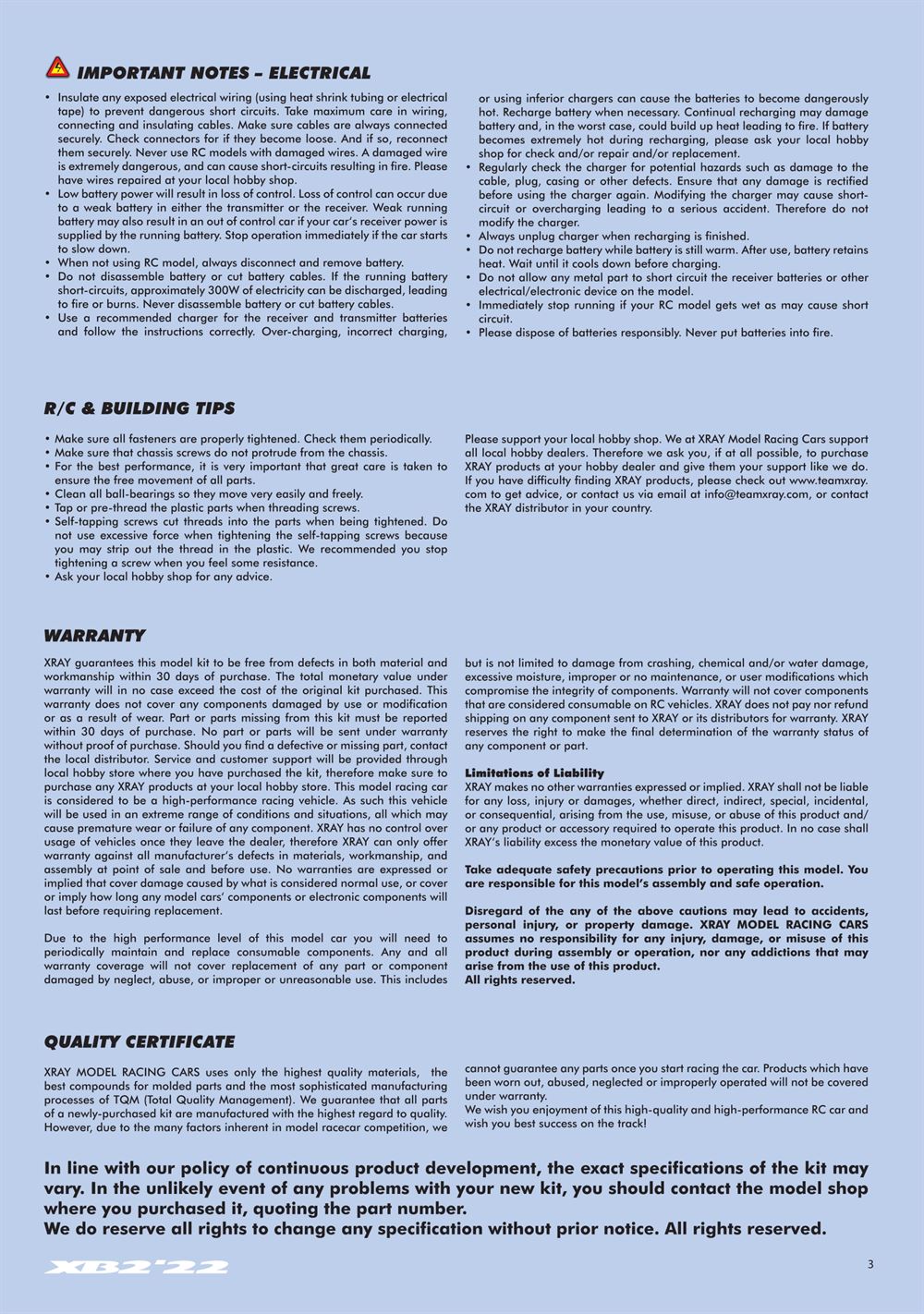 Xray - XB2C 2022 (XB2C'22) - Manual - Page 3