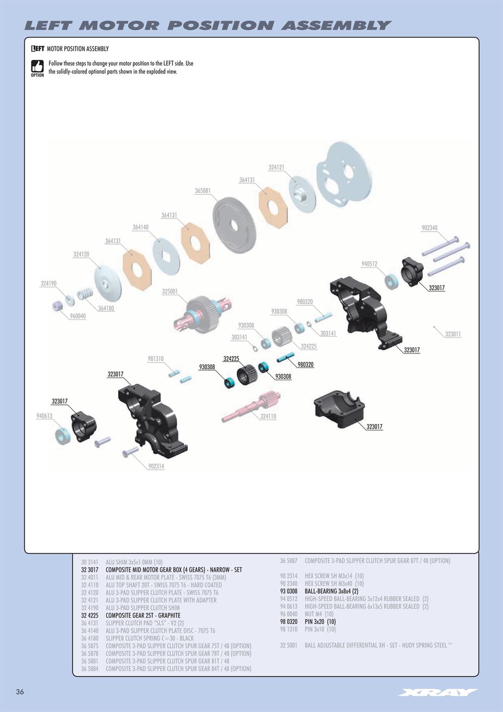 Xray - XB2 2017 (XB2D'17) - Manual - Page 36