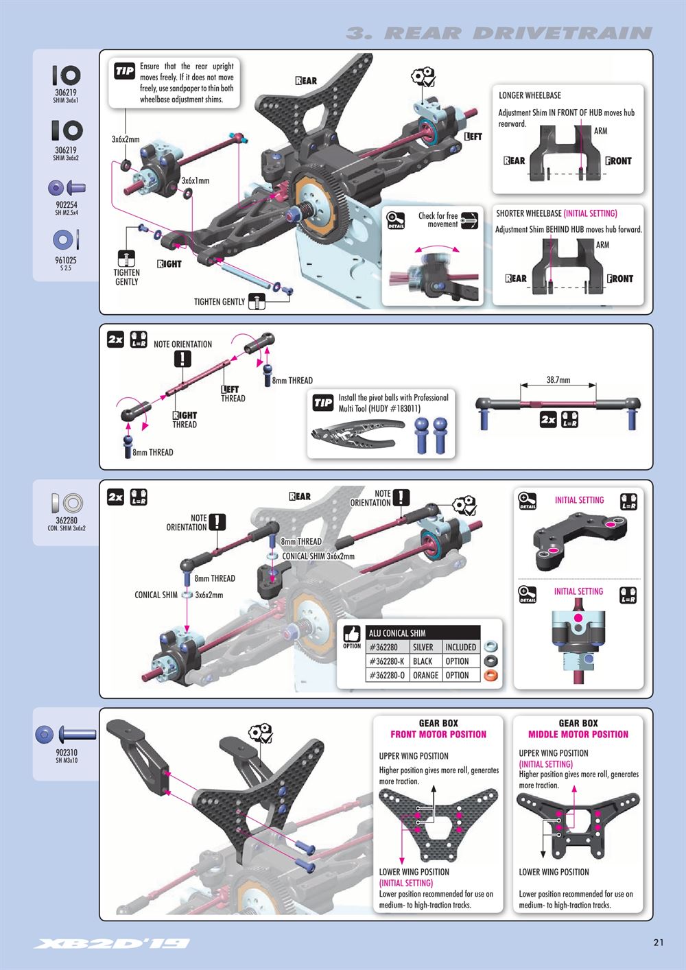 Xray - XB2D 2019 (XB2D'19) - Manual - Page 21
