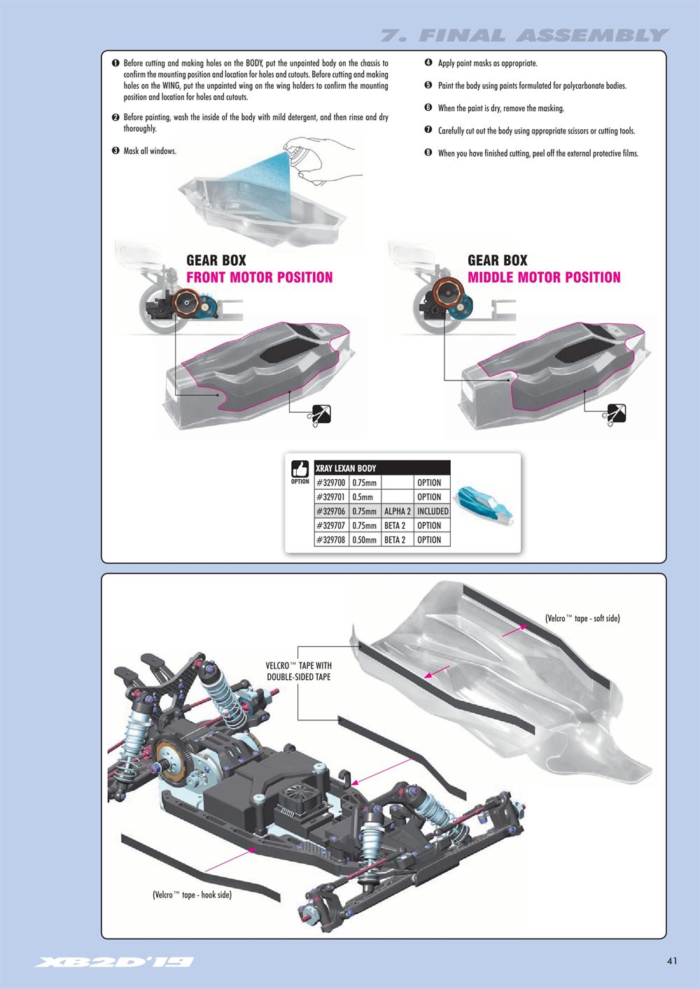 Xray - XB2D 2019 (XB2D'19) - Manual - Page 41