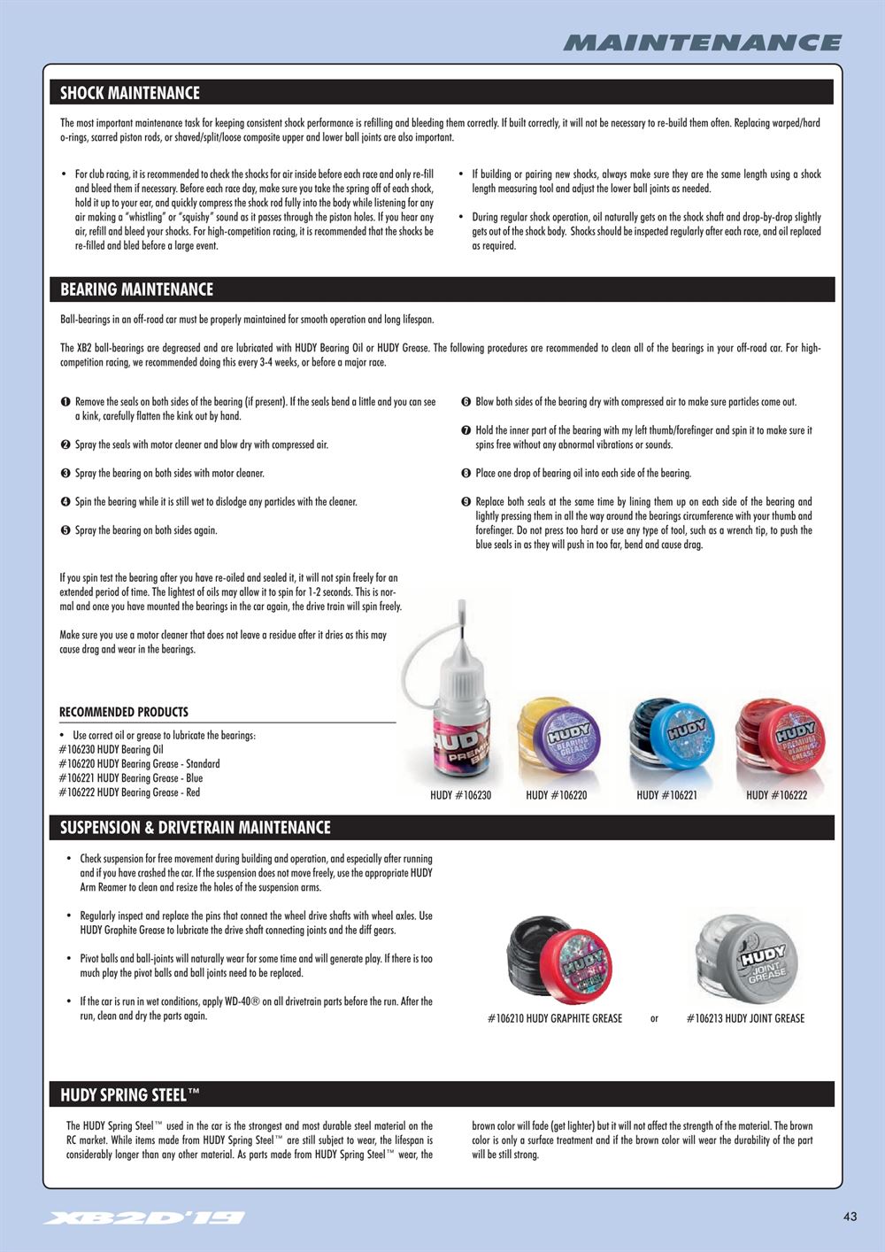 Xray - XB2D 2019 (XB2D'19) - Manual - Page 43