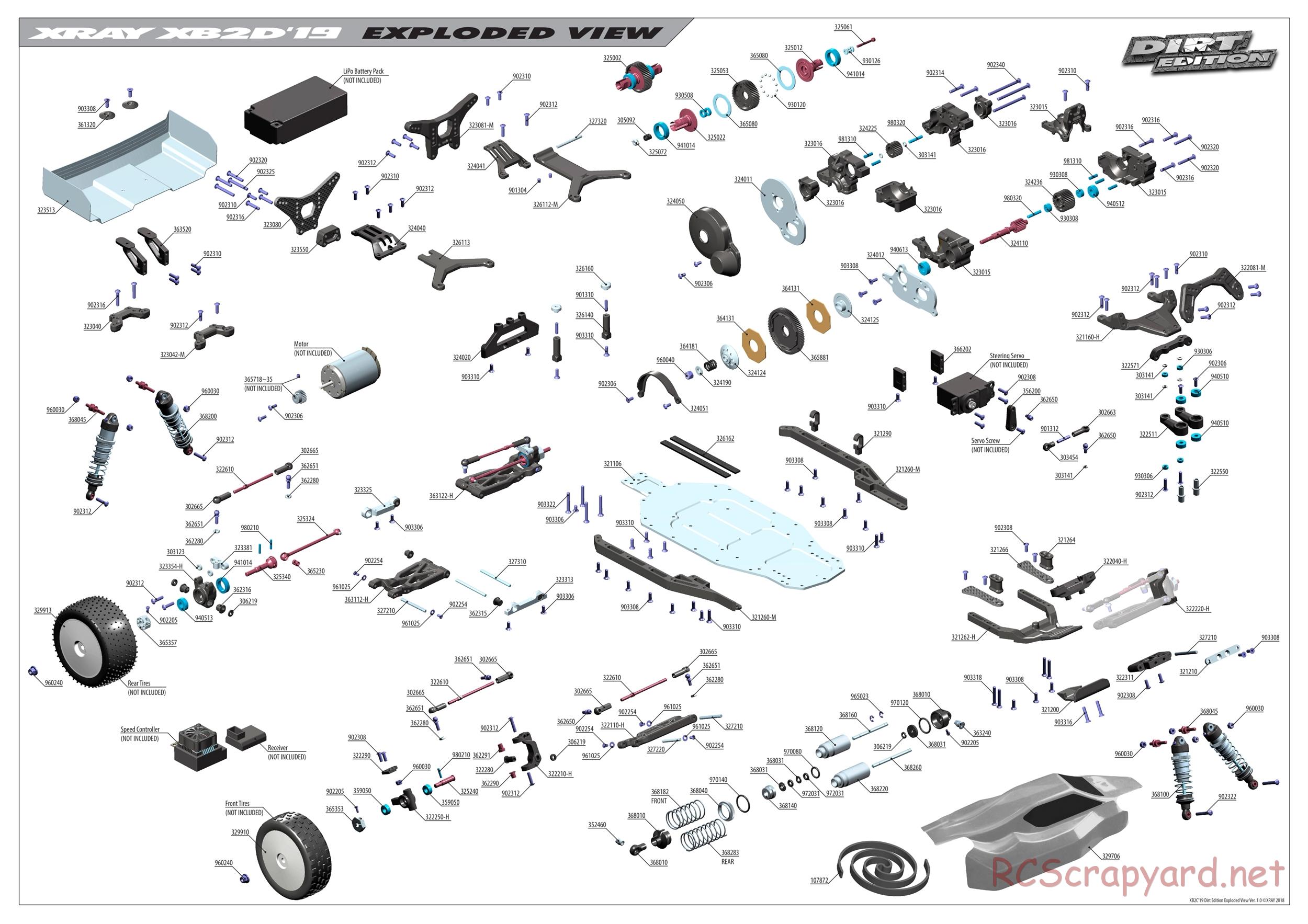 Xray - XB2D 2019 (XB2D'19) - Exploded View