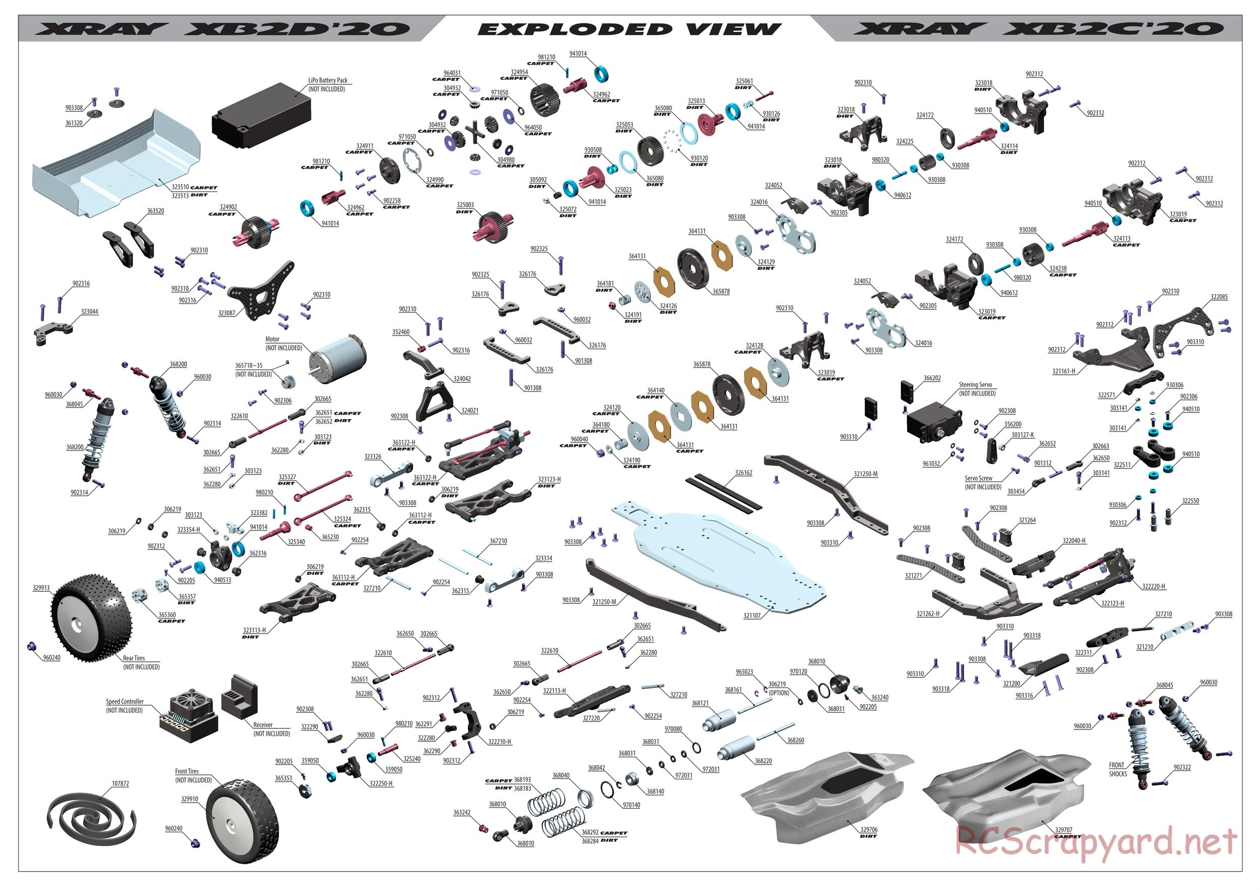 Xray - XB2D 2020 (XB2D'20) - Exploded View