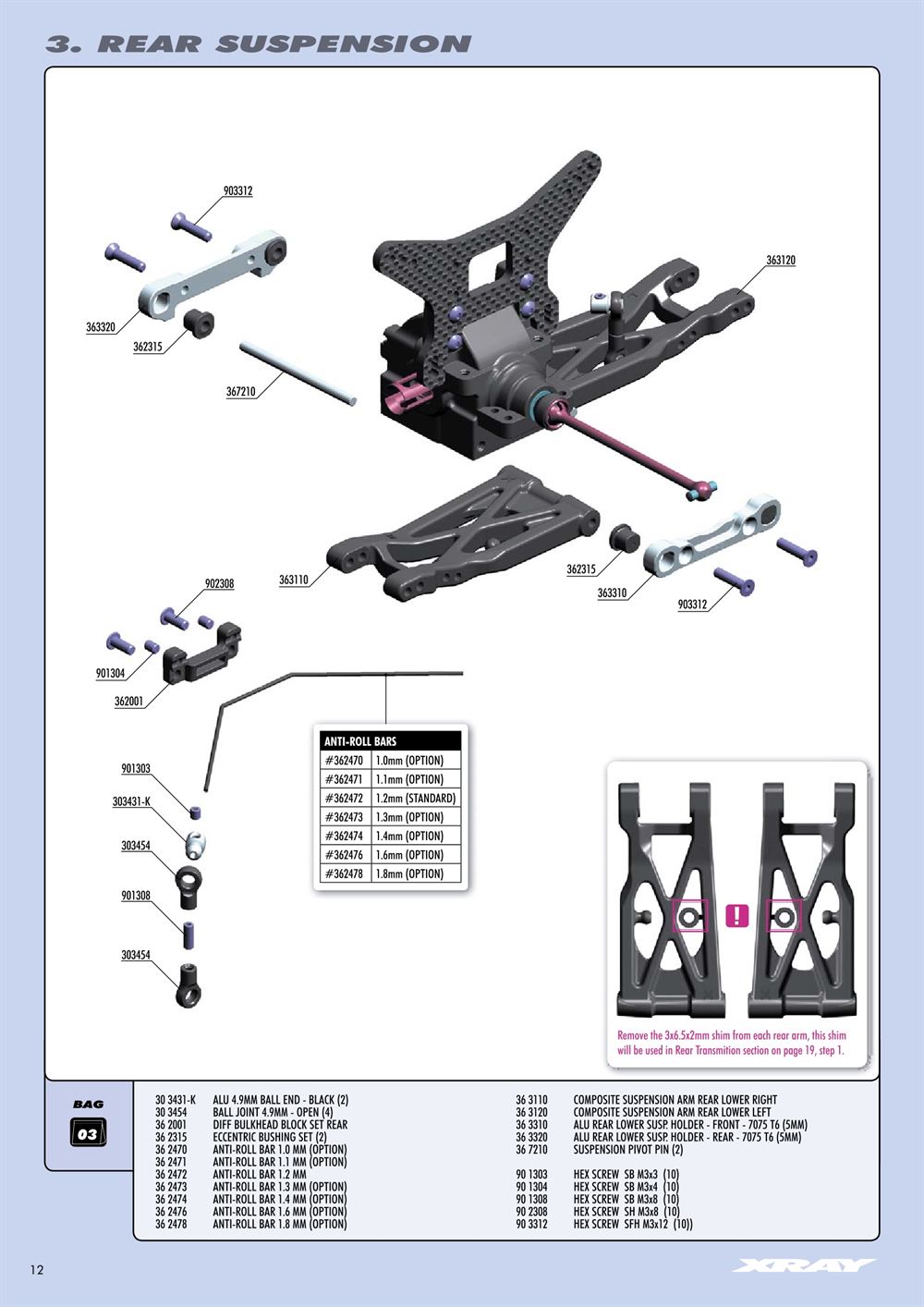 Xray - XB4 2012 (XB4'12) - 4WD - Manual - Page 12