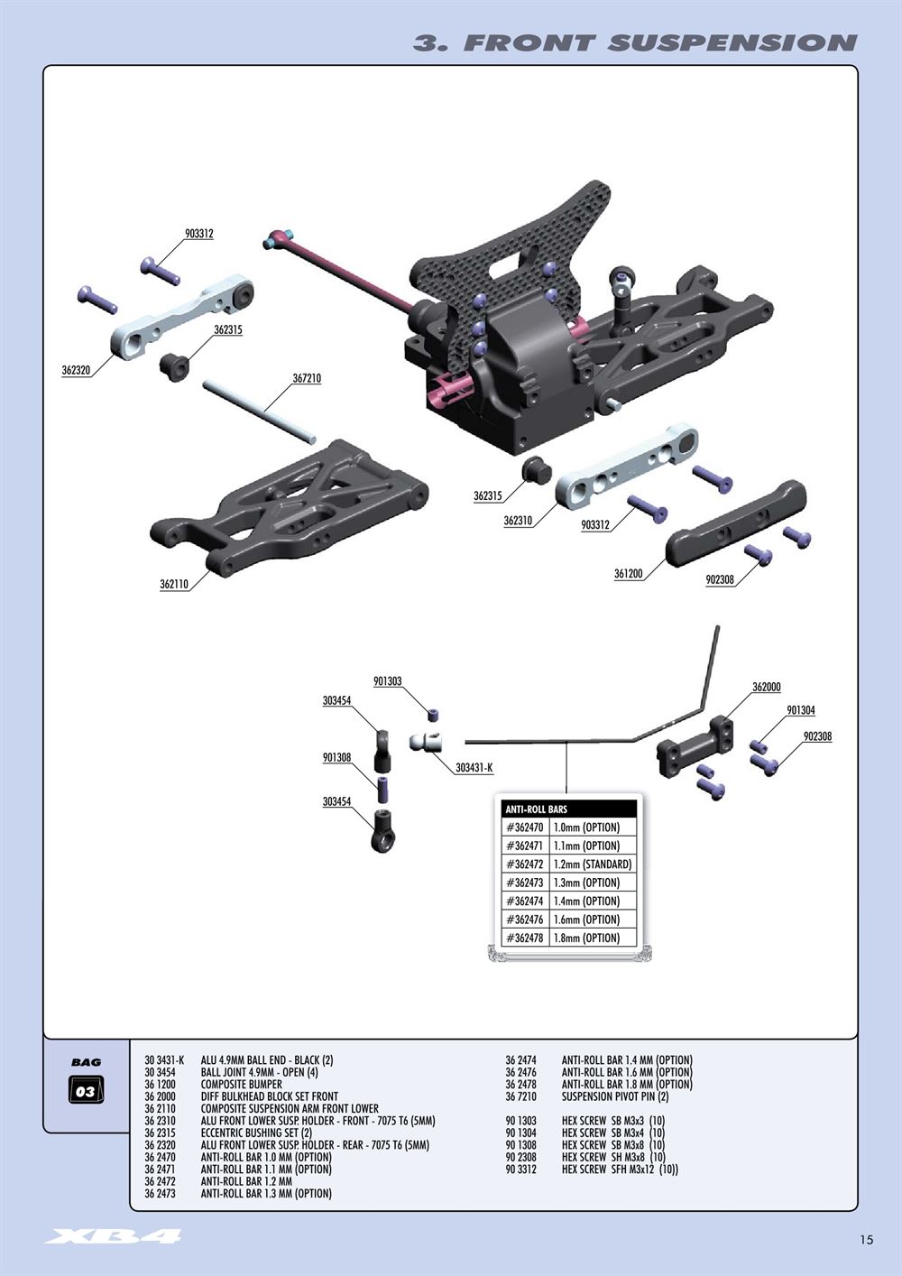 Xray - XB4 2012 (XB4'12) - 4WD - Manual - Page 15