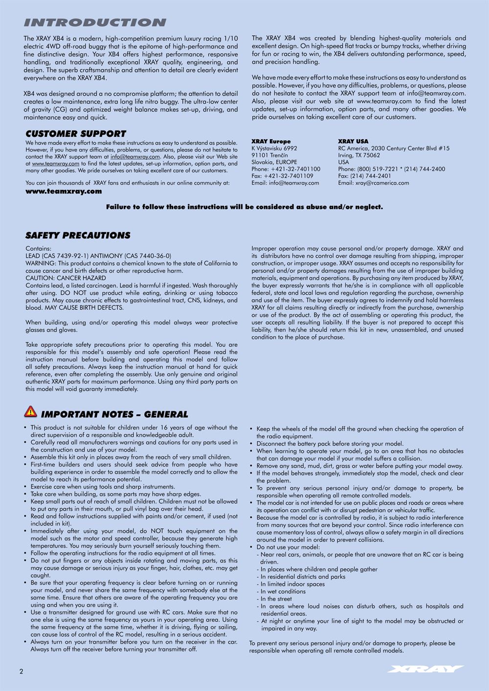 Xray - XB4 2015 (XB4'15) - 4WD - Manual - Page 2