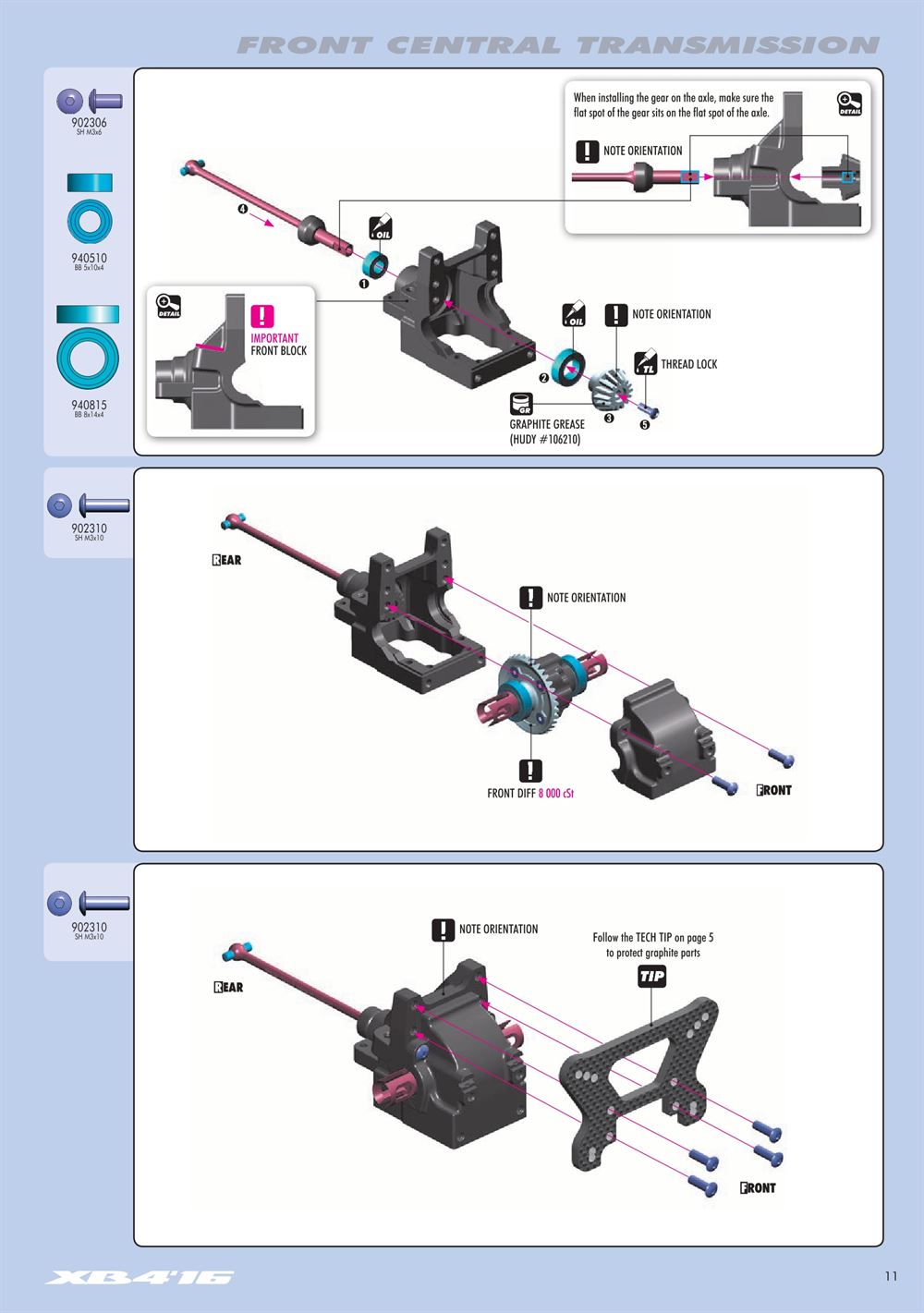 Xray - XB4 2016 (XB4'16) - 4WD - Manual - Page 11