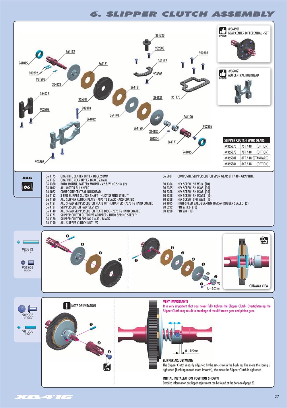 Xray - XB4 2016 (XB4'16) - 4WD - Manual - Page 27