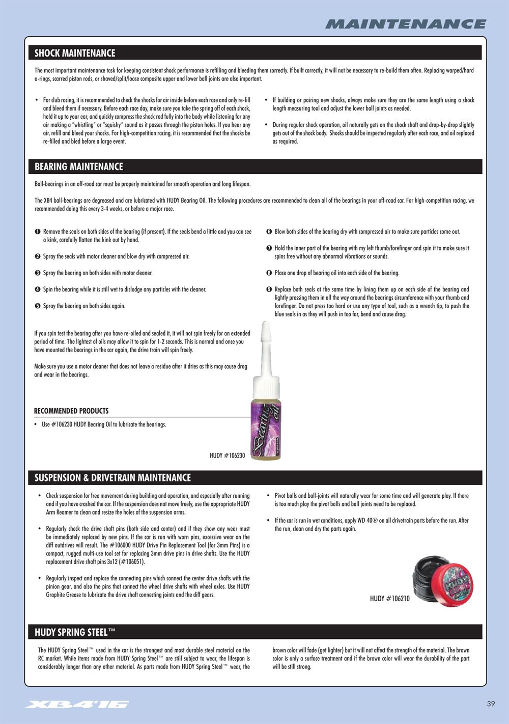 Xray - XB4 2016 (XB4'16) - 4WD - Manual - Page 39