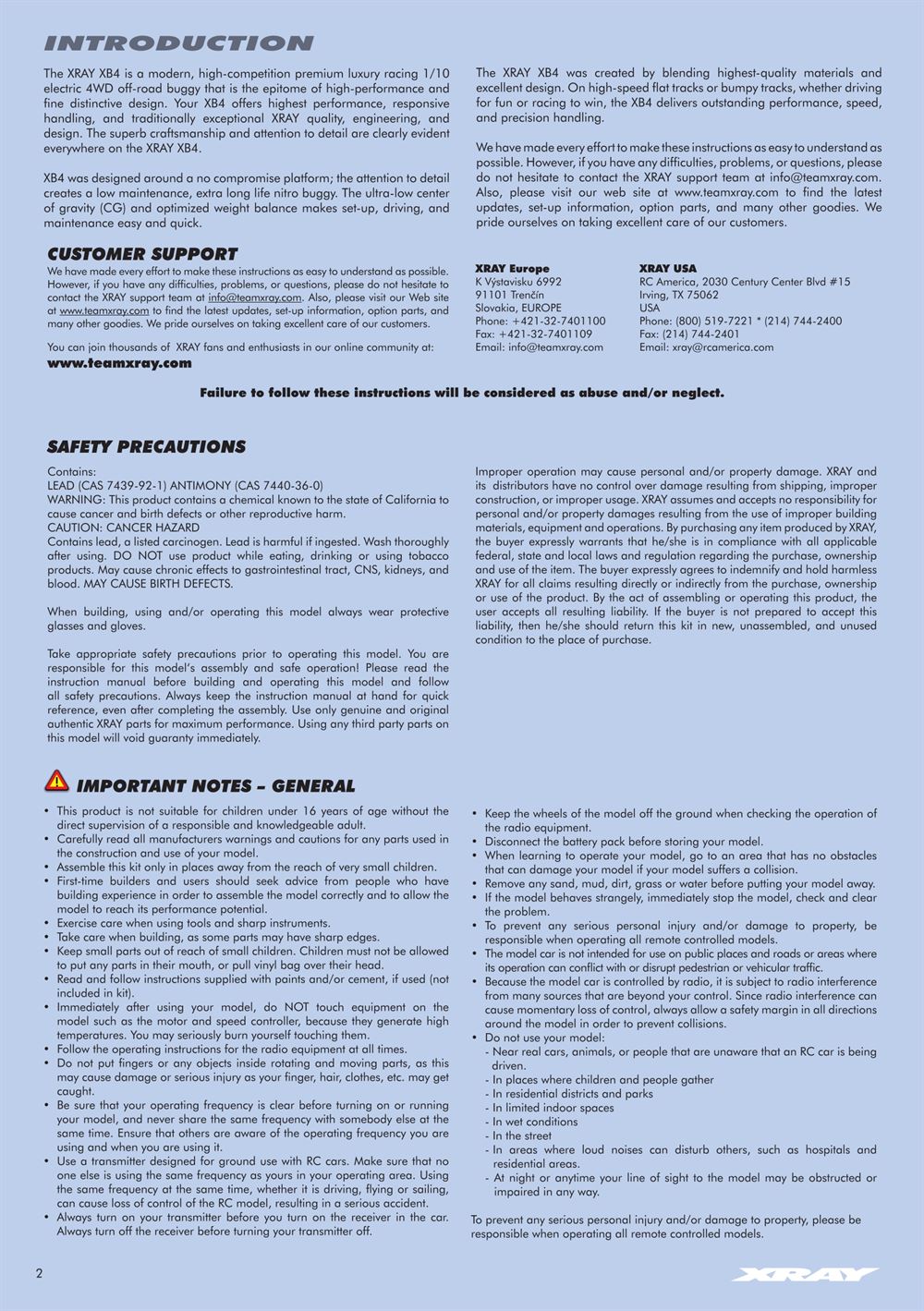 Xray - XB4 2017 (XB4'17) - 4WD - Manual - Page 2