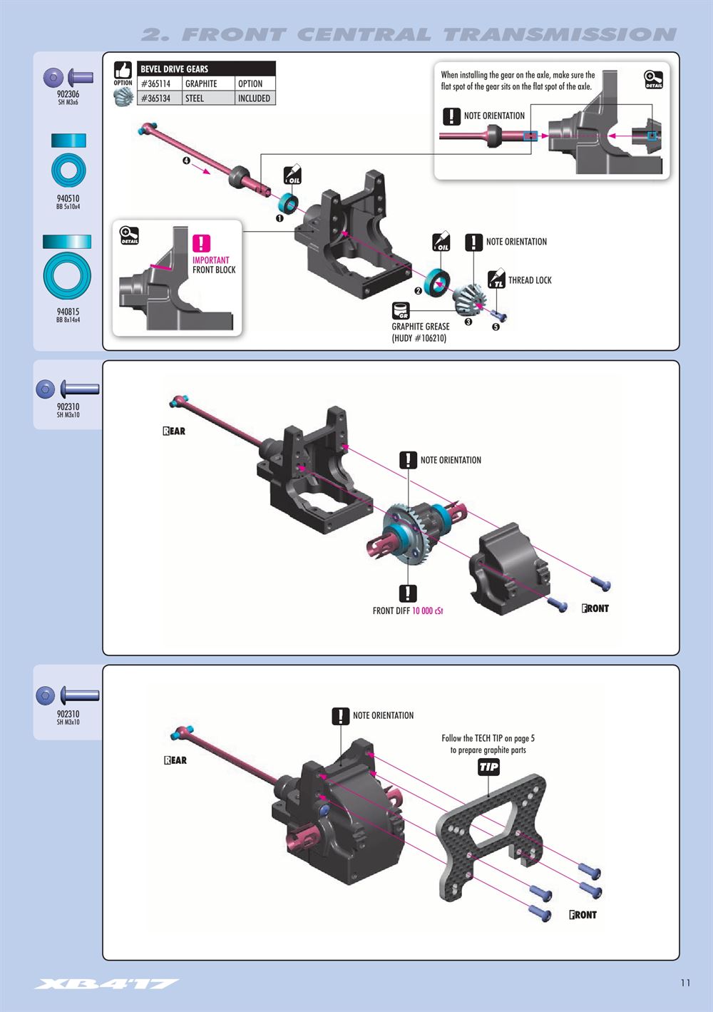 Xray - XB4 2017 (XB4'17) - 4WD - Manual - Page 11