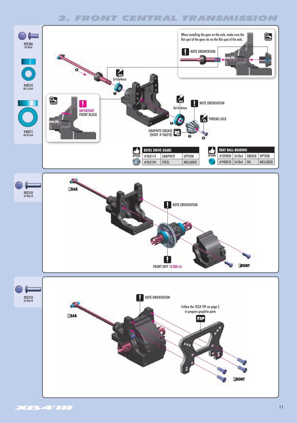 Xray - XB4 2018 (XB4'18) - 4WD - Manual - Page 11