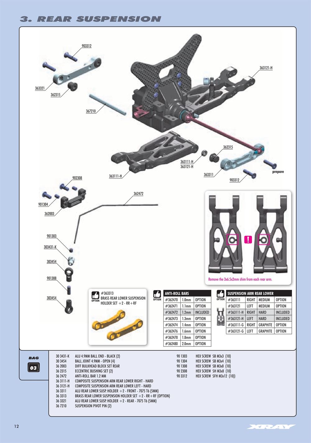 Xray - XB4 2018 (XB4'18) - 4WD - Manual - Page 12