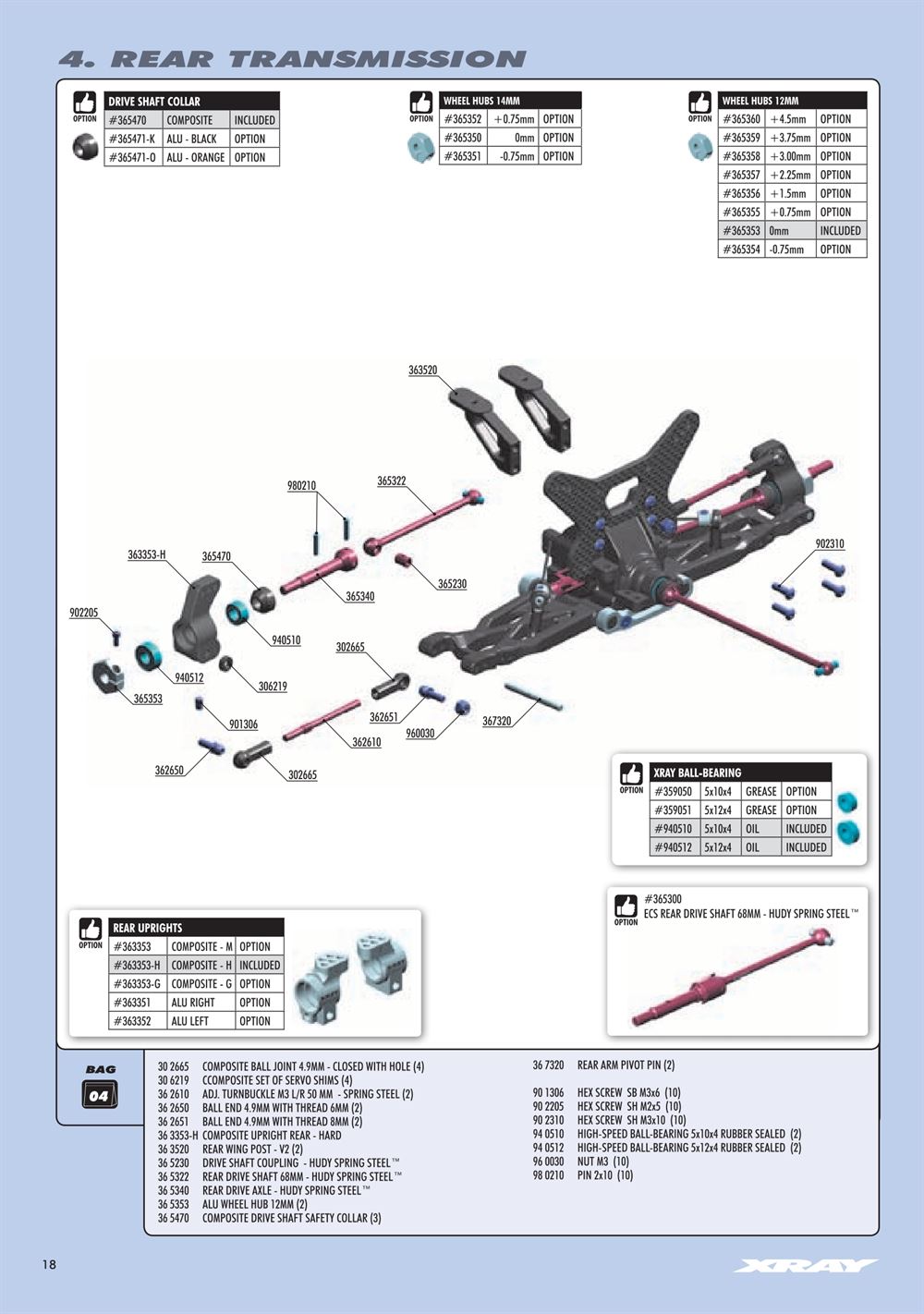 Xray - XB4 2018 (XB4'18) - 4WD - Manual - Page 18