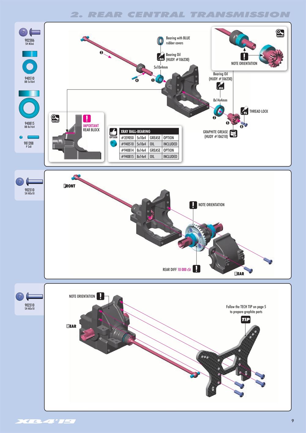 Xray - XB4 2019 (XB4'19) - 4WD - Manual - Page 9