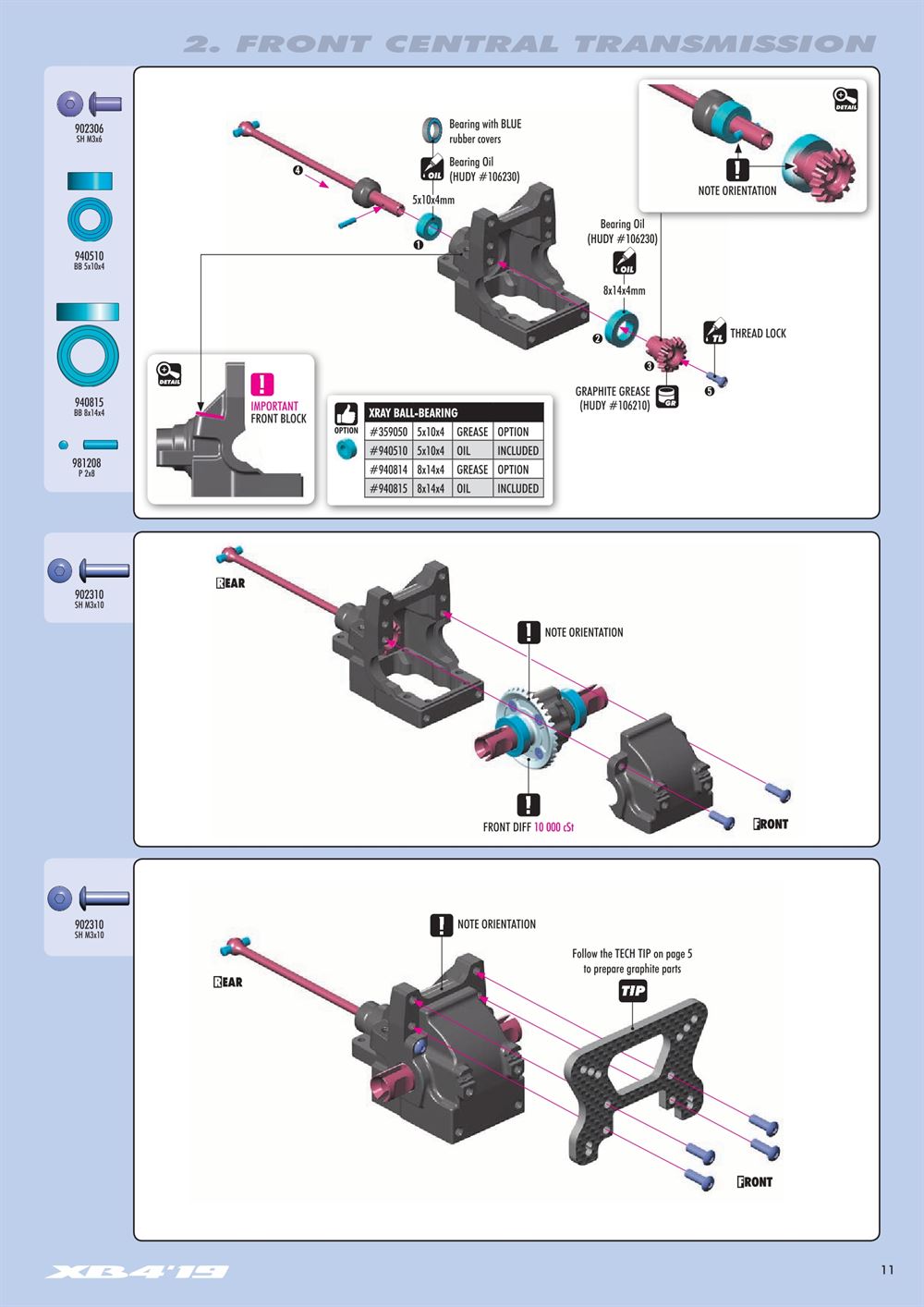 Xray - XB4 2019 (XB4'19) - 4WD - Manual - Page 11