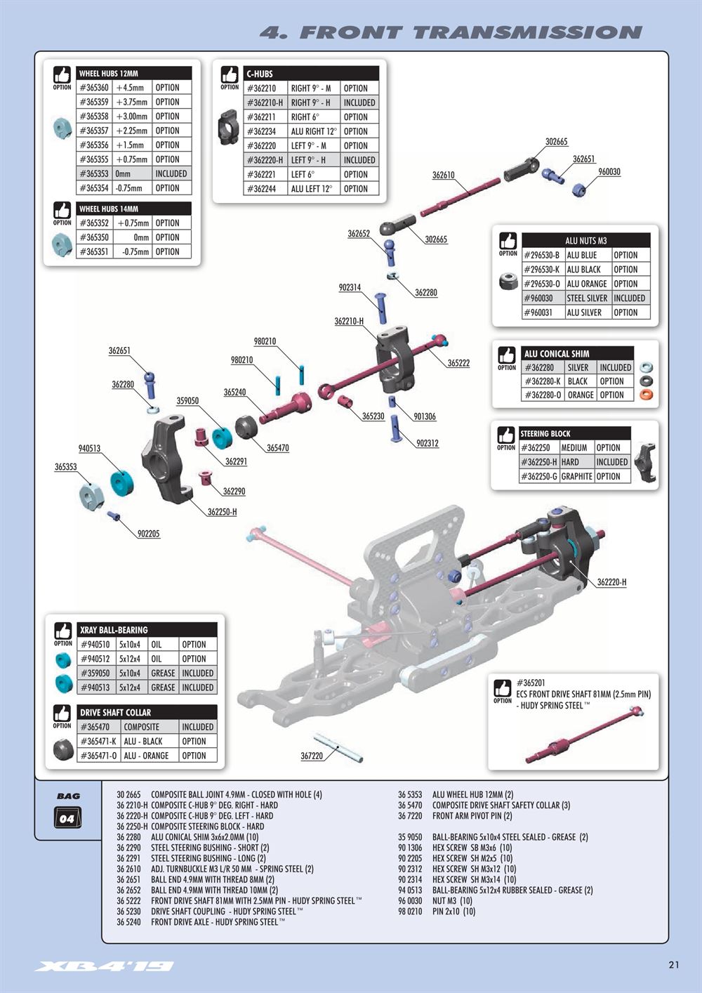 Xray - XB4 2019 (XB4'19) - 4WD - Manual - Page 21