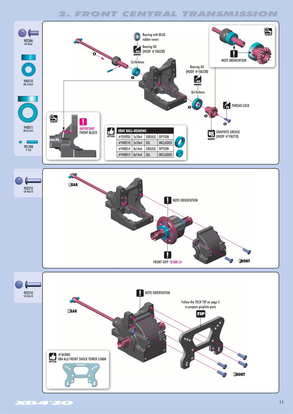 Xray - XB4 2020 (XB4'20) - 4WD - Manual - Page 11