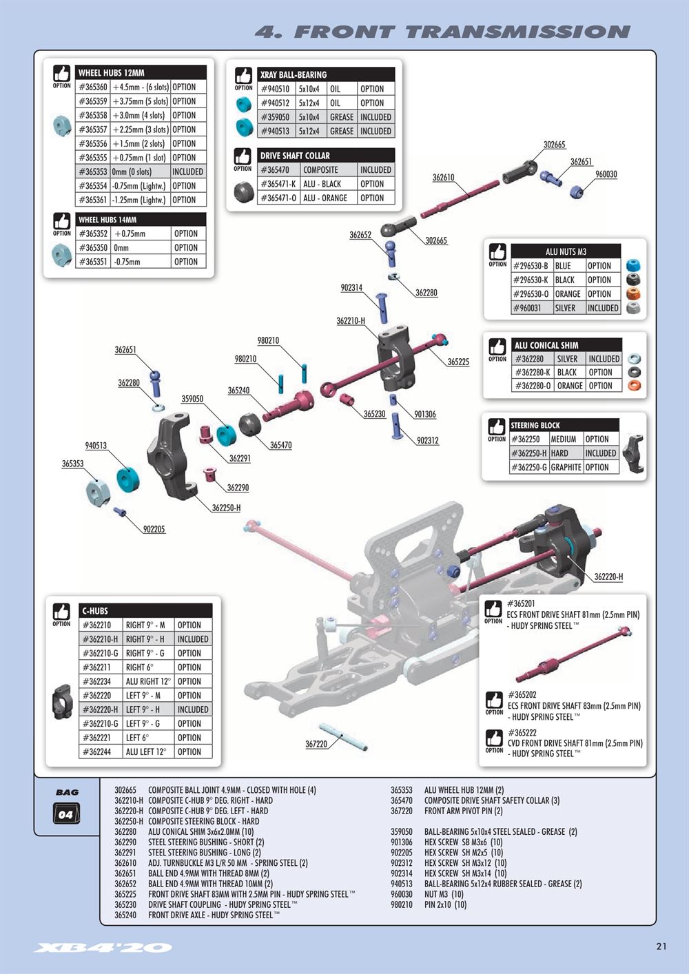 Xray - XB4 2020 (XB4'20) - 4WD - Manual - Page 21