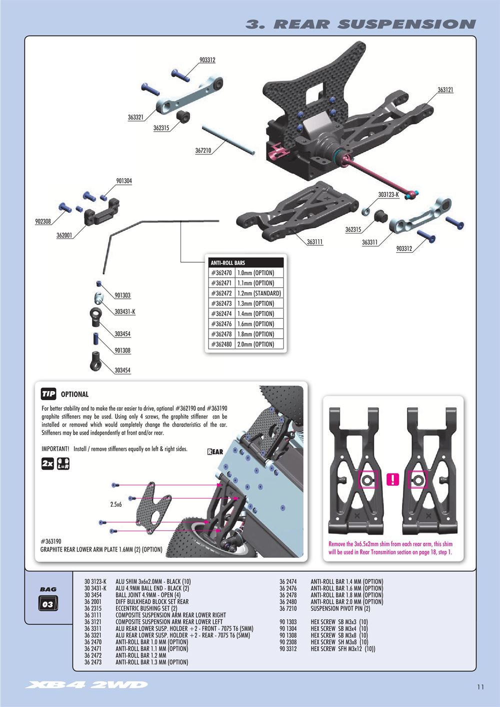Xray - XB4 - 2WD - Manual - Page 11