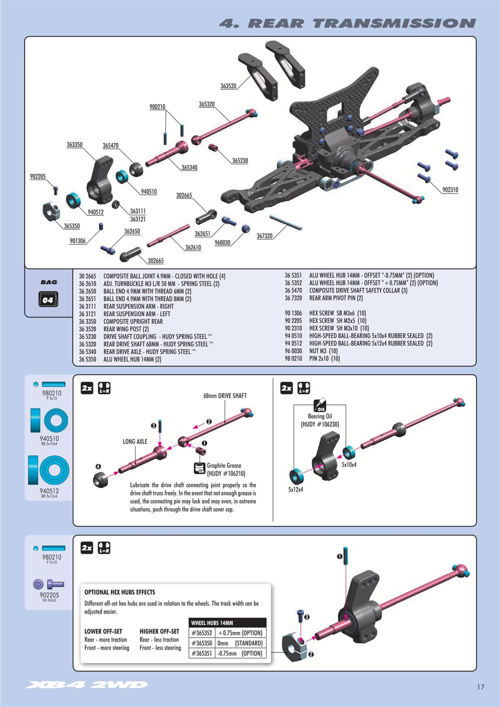 Xray - XB4 - 2WD - Manual - Page 17