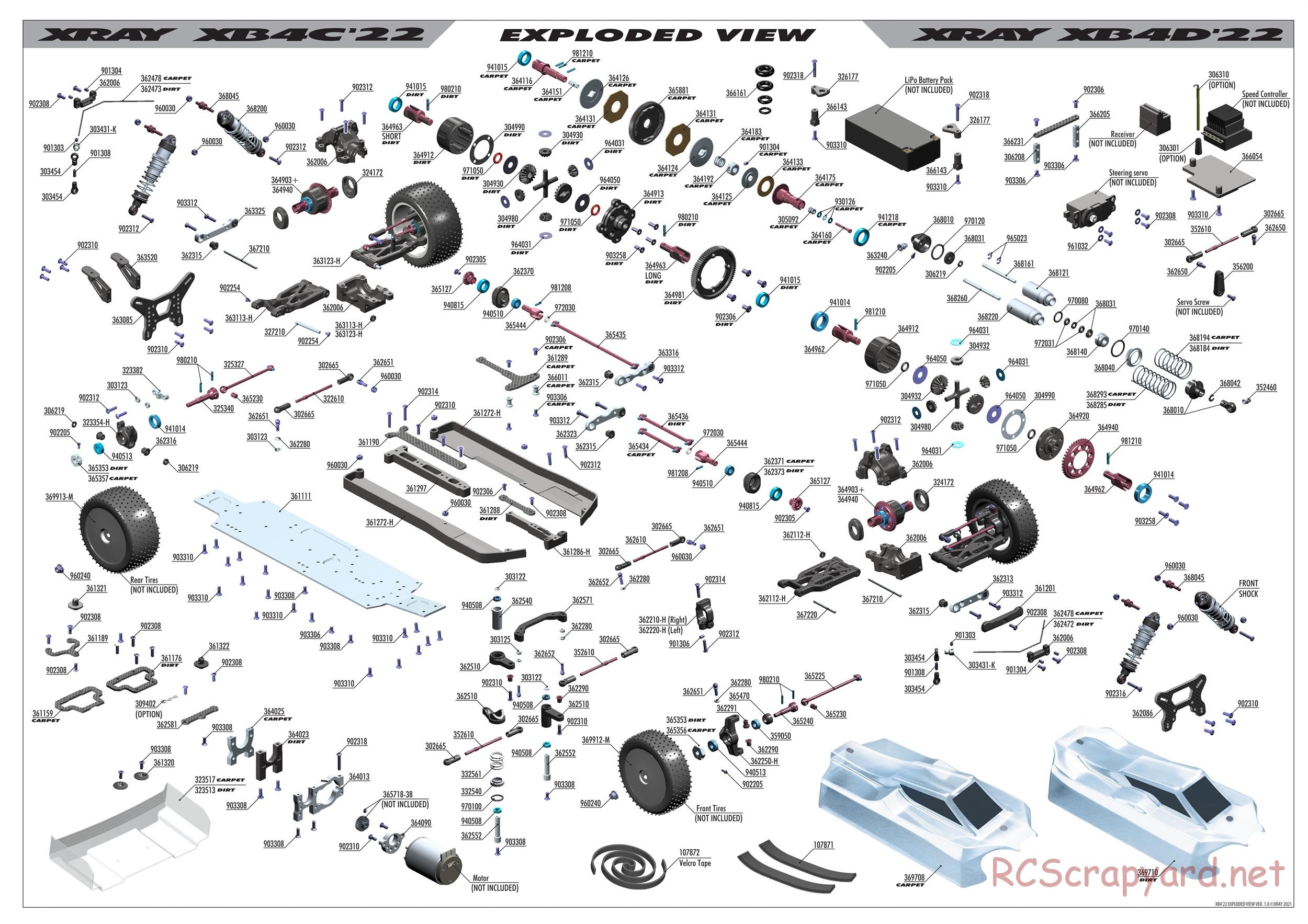 Xray - XB4C 2022 (XB4C'22) - Exploded View