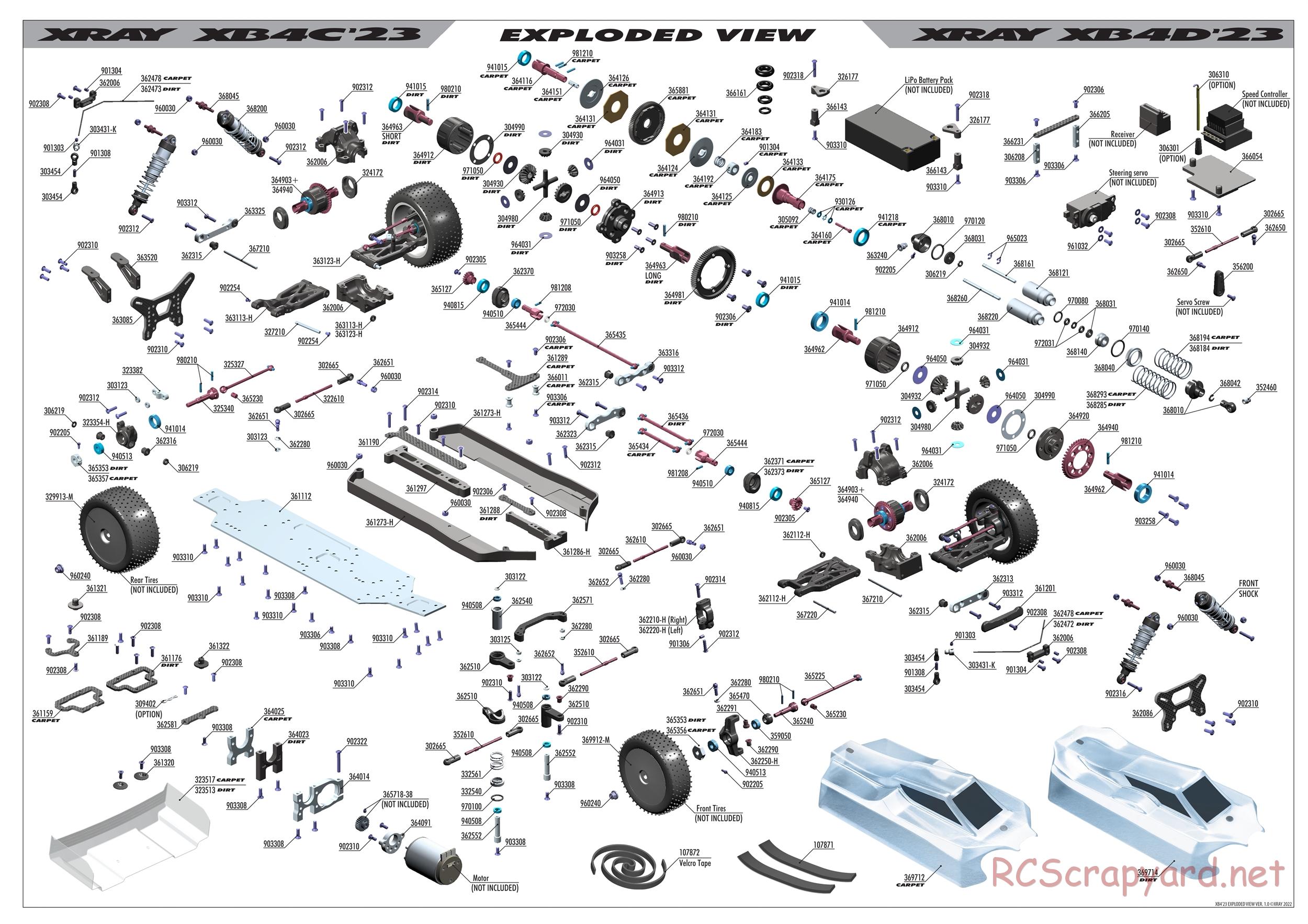 Xray - XB4D 2023 (XB4D'23) - Exploded View