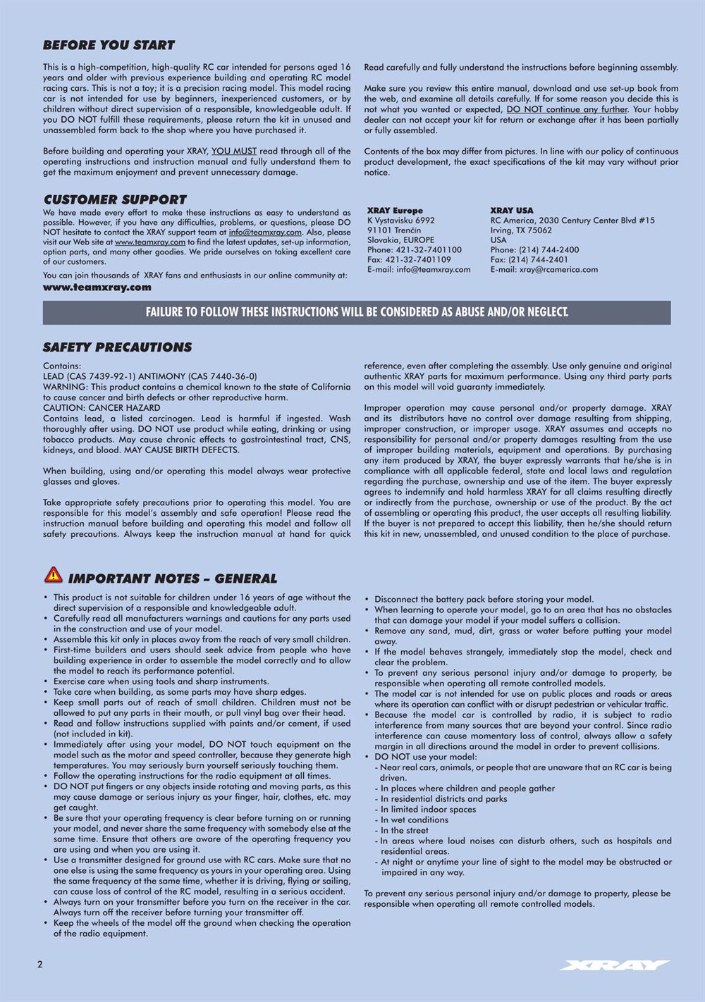 Xray - XB4D 2024 (XB4D'24) - Manual - Page 2