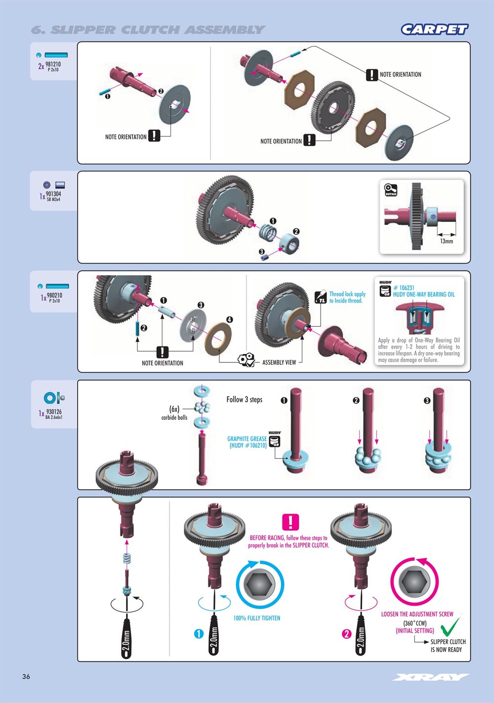 Xray - XB4D 2024 (XB4D'24) - Manual - Page 36