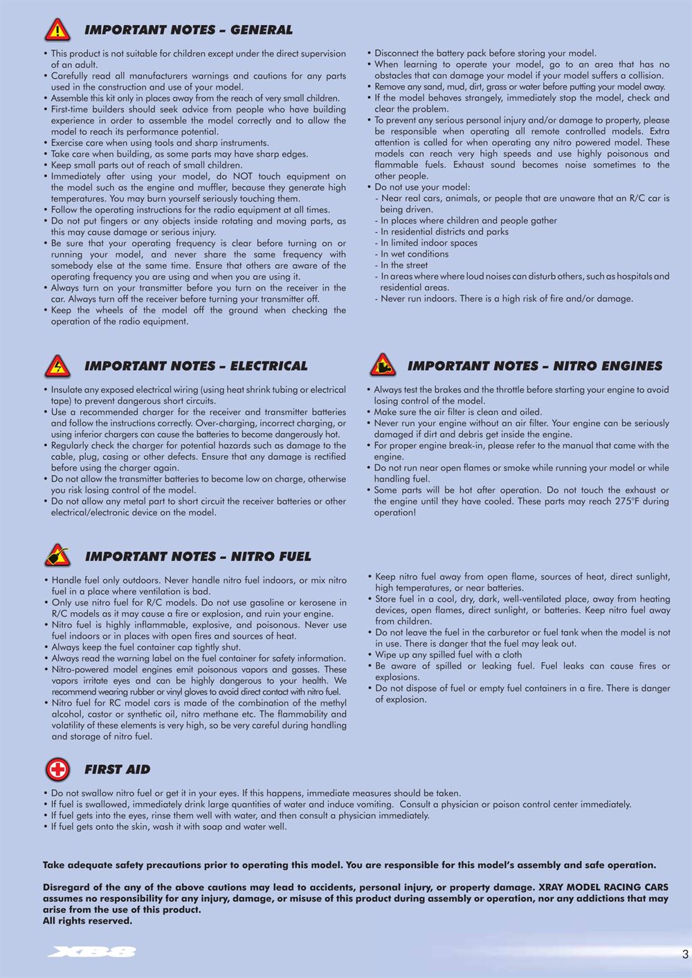 Xray - XB8 - Manual - Page 3
