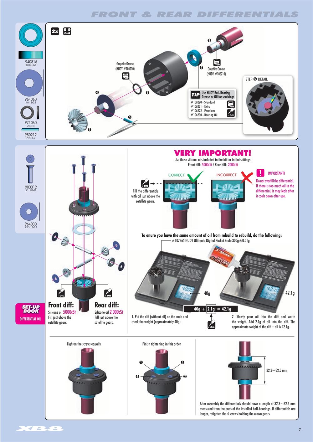 Xray - XB8 2014 Specs (XB8'14) - Manual - Page 7
