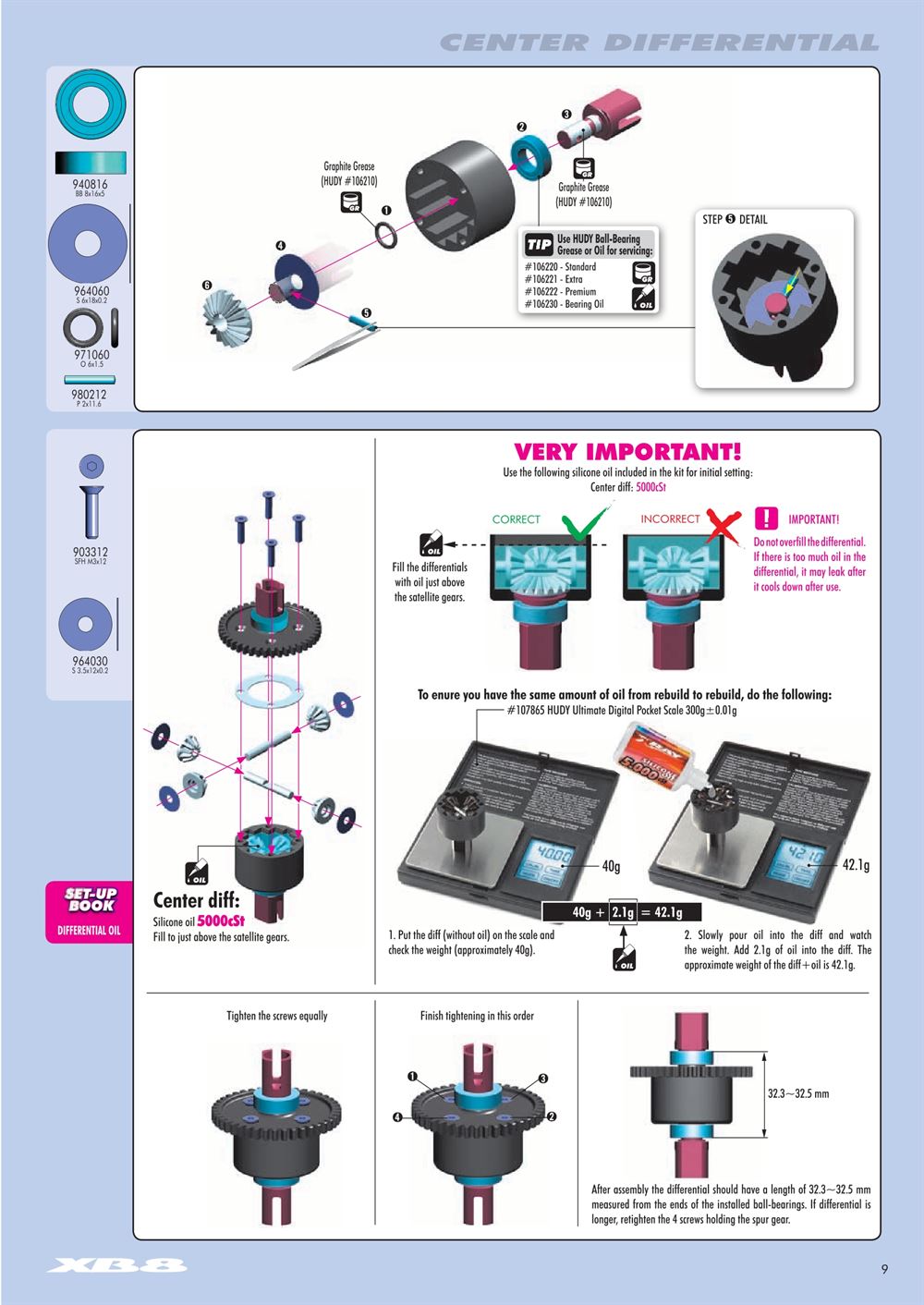 Xray - XB8 2014 Specs (XB8'14) - Manual - Page 9