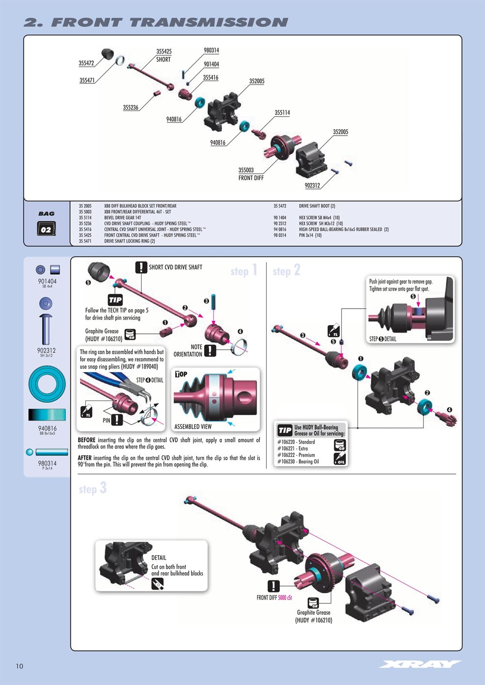 Xray - XB8 2014 Specs (XB8'14) - Manual - Page 10