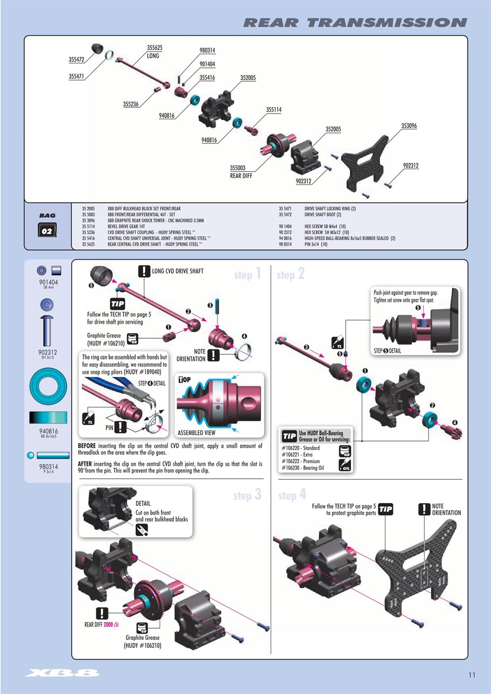 Xray - XB8 2014 Specs (XB8'14) - Manual - Page 11