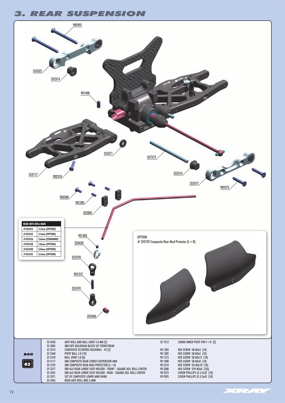 Xray - XB8 2014 Specs (XB8'14) - Manual - Page 12