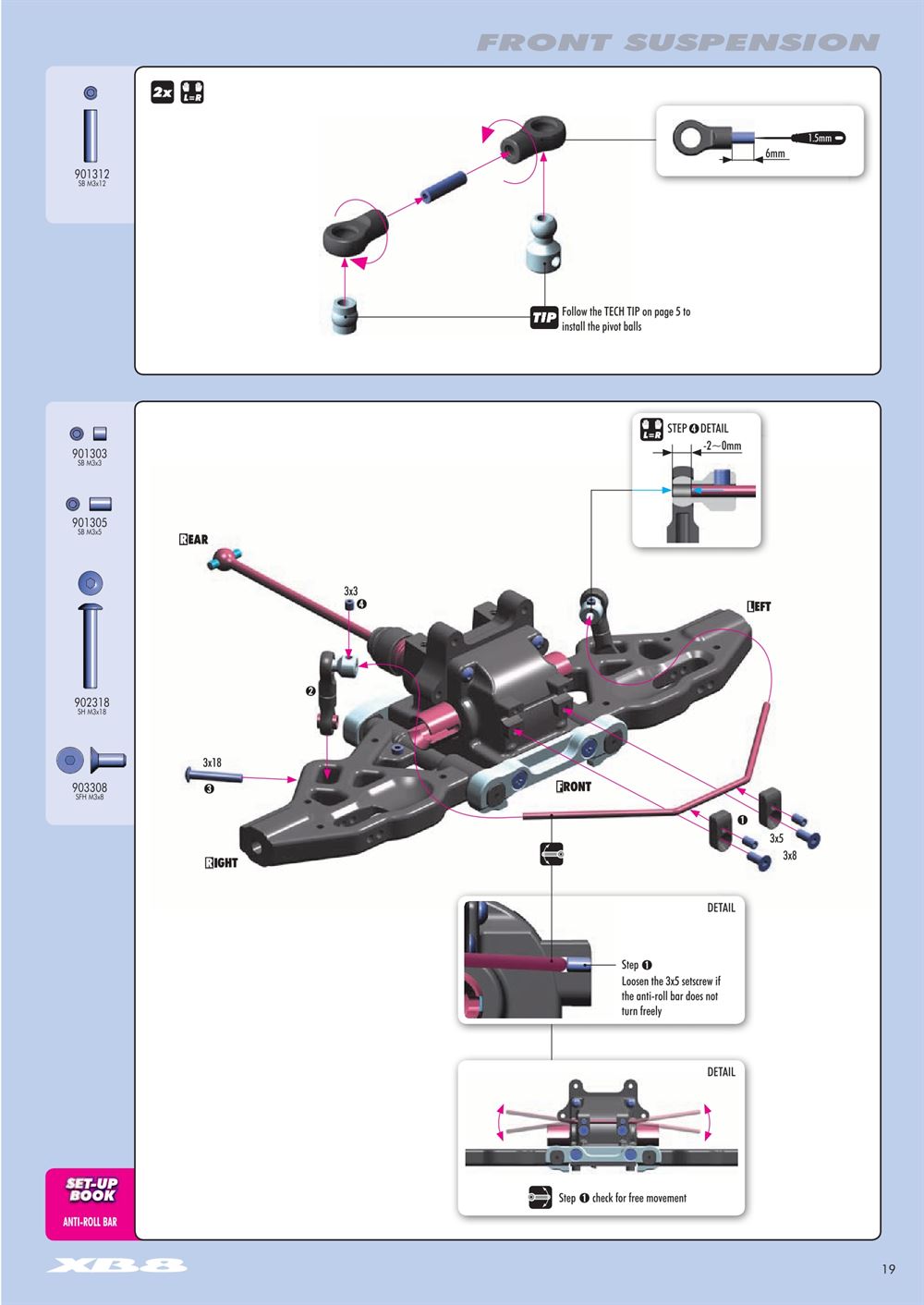 Xray - XB8 2014 Specs (XB8'14) - Manual - Page 19