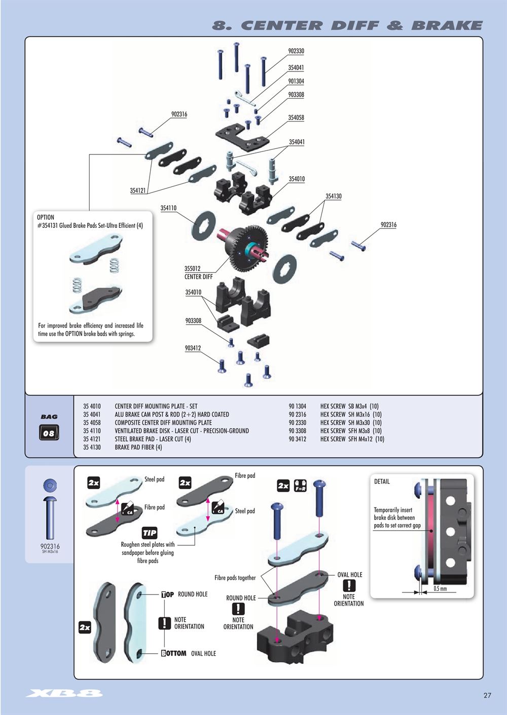 Xray - XB8 2014 Specs (XB8'14) - Manual - Page 27