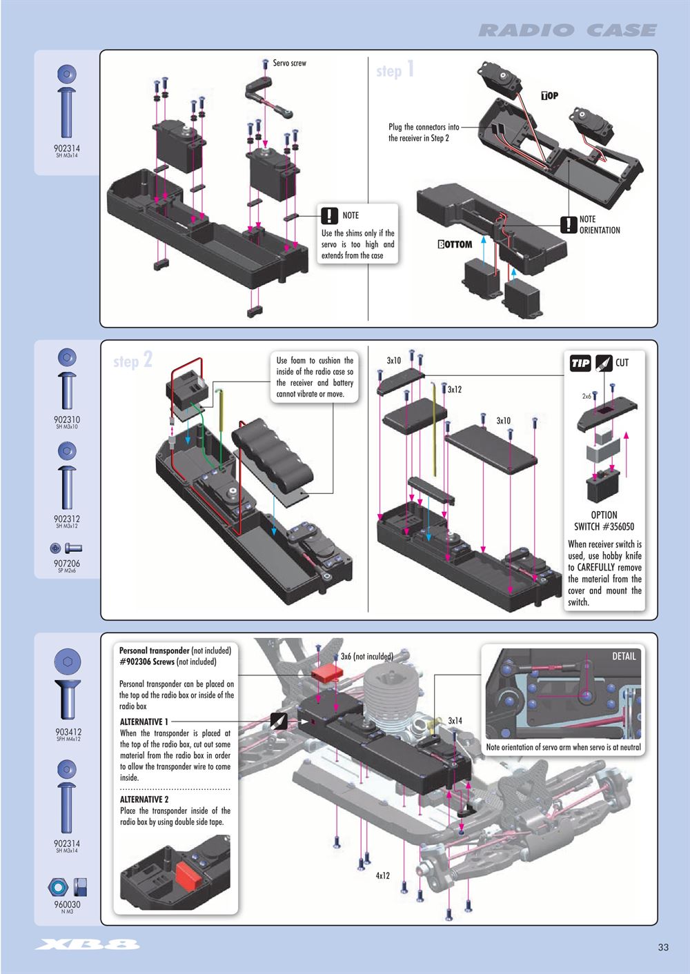 Xray - XB8 2014 Specs (XB8'14) - Manual - Page 33