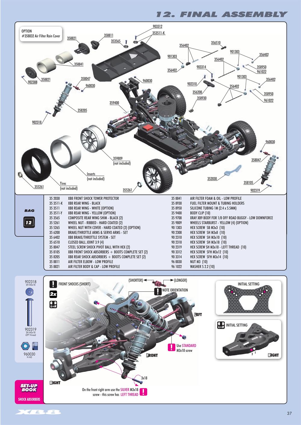 Xray - XB8 2014 Specs (XB8'14) - Manual - Page 37