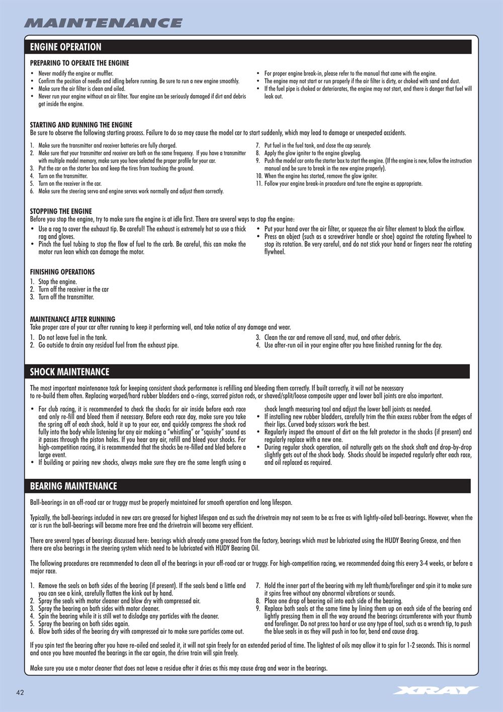 Xray - XB8 2014 Specs (XB8'14) - Manual - Page 42