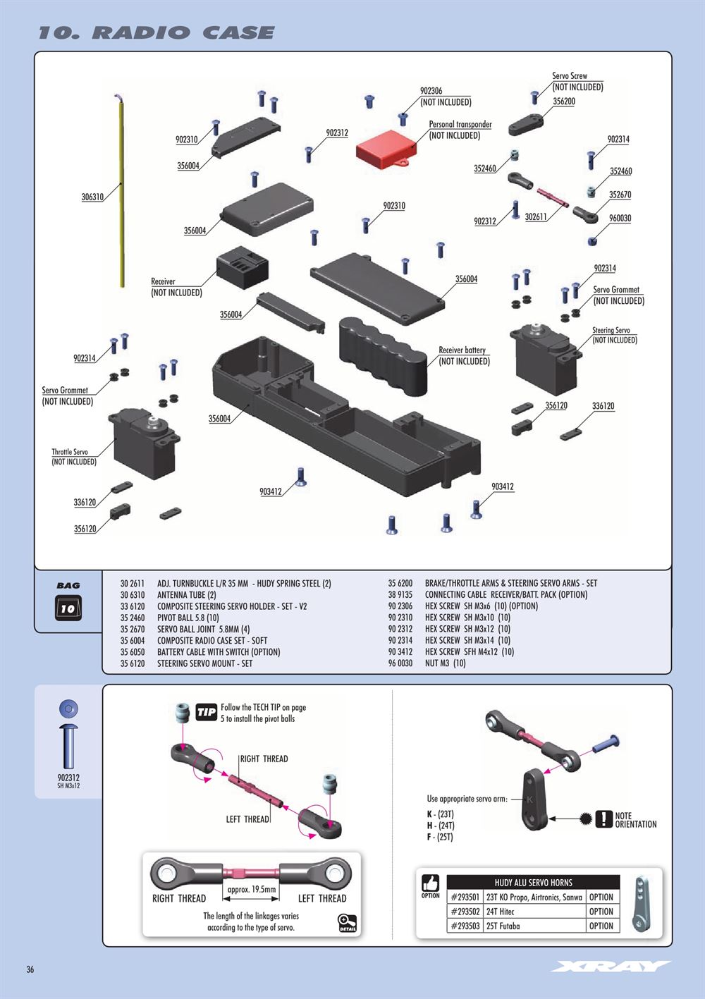 Xray - XB8 2016 Specs (XB8'16) - Manual - Page 36