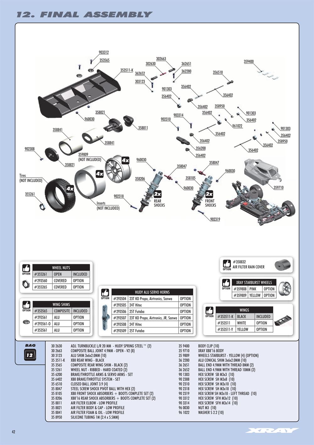 Xray - XB8 2016 Specs (XB8'16) - Manual - Page 42