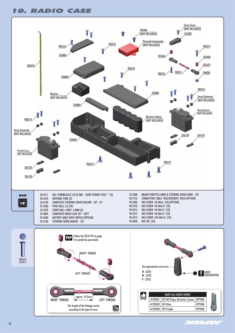 Xray - XB8 2017 Specs (XB8'17) - Manual - Page 36