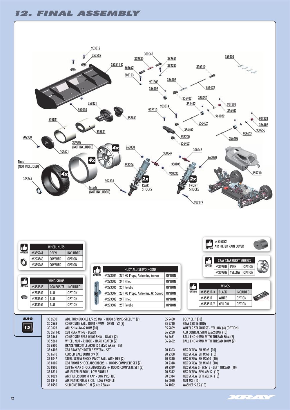 Xray - XB8 2017 Specs (XB8'17) - Manual - Page 42